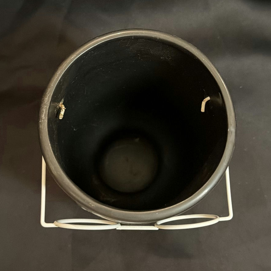 Black Ceramic Head-Shaped Vase with Wire Glasses - image 3 of 4