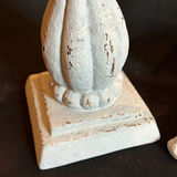 Bell Jar Candle Holders Distressed White w/ Clear Glass - thumbnail 5 of 9