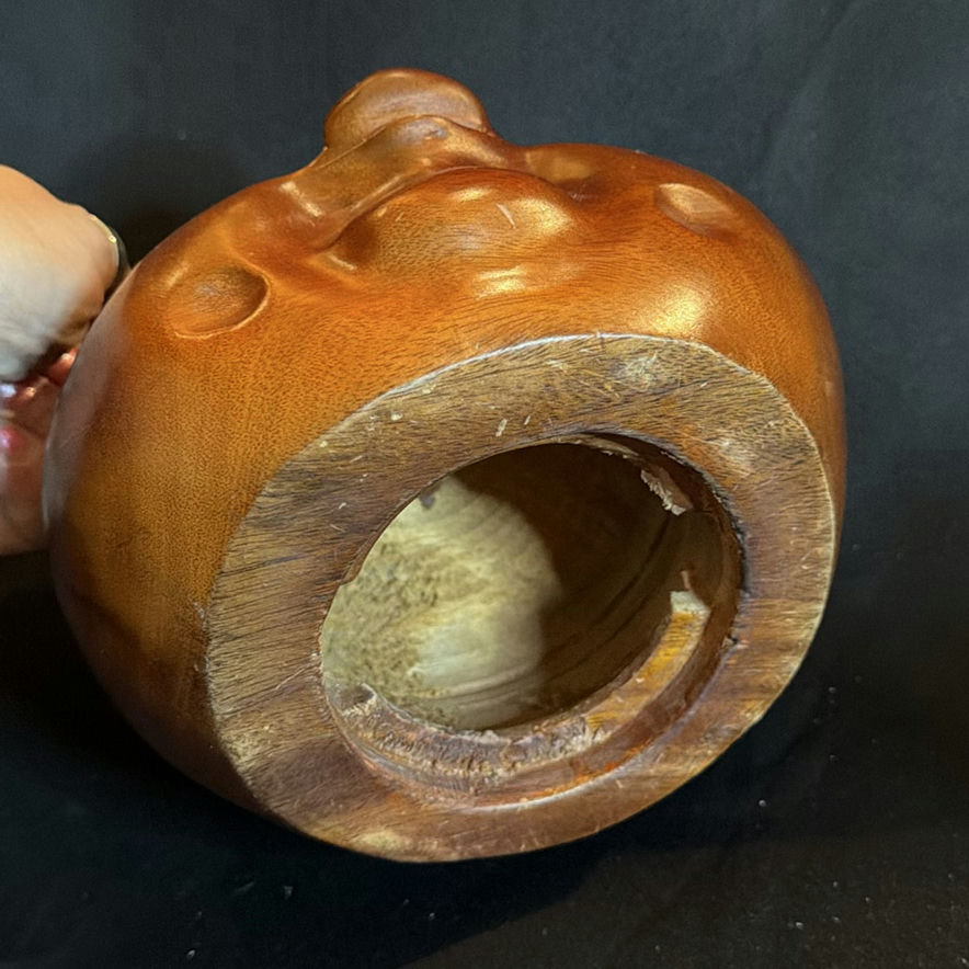 Vintage Lot Including Wooden Pig Bank, Pelican Carving and Abstract Goddes Figurine - image 6 of 6