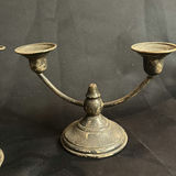 Vintage Candle Holder Sterling Silver Cement Filled Base - Rich Patina - thumbnail 2 of 5