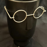 Black Ceramic Head-Shaped Vase with Wire Glasses - thumbnail 2 of 4