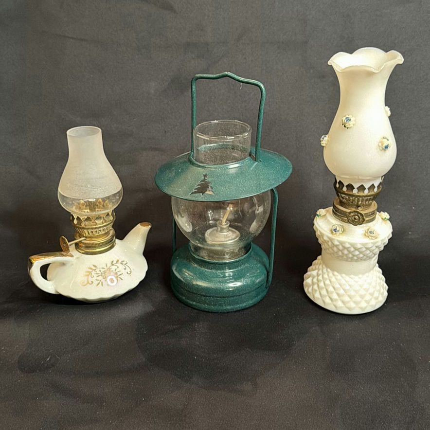 Three Vintage Mini Oil Lamps - image 1 of 12