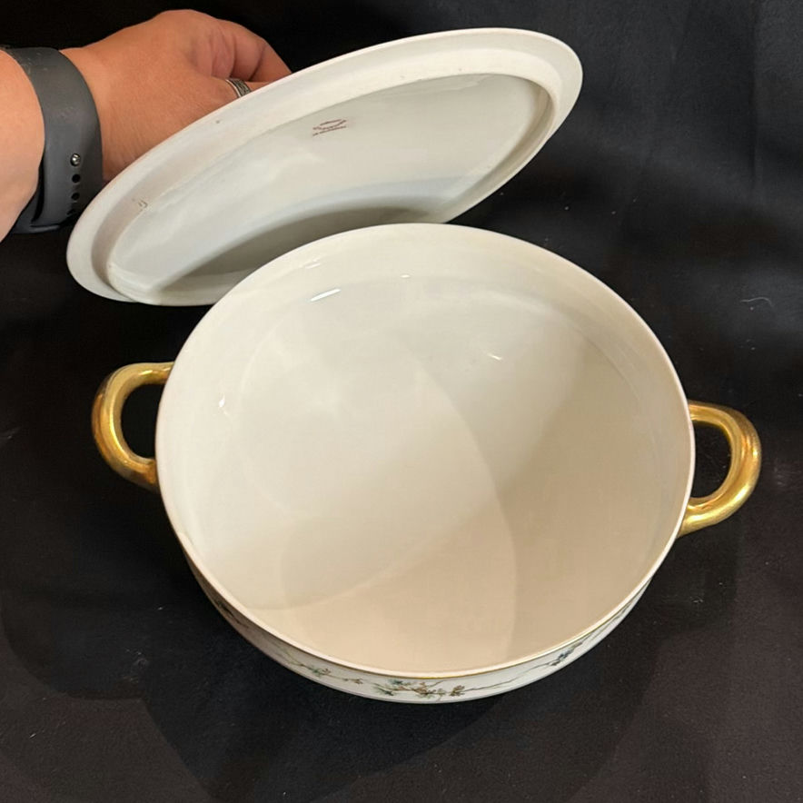 Antique Haviland Limoges Covered Dish Gold Trim Made in France - image 2 of 5