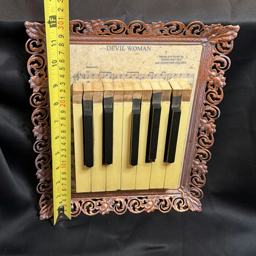 Unique Wall Art Vintage Piano Keys and Music Sheet "Devil Woman" - image 4 of 5