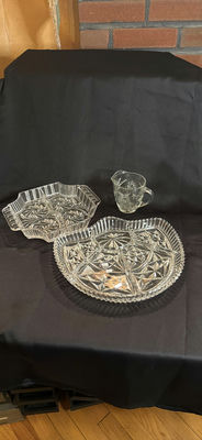 Vintage Cut-Glass Serving Pieces - Image 1 of 6