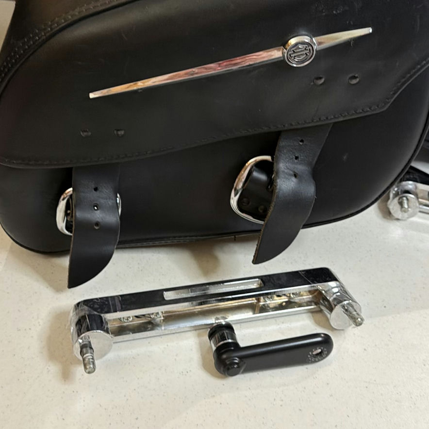 Pair of Harley Davidson Motorcycle Saddlebags w/ Hardware - image 7 of 10