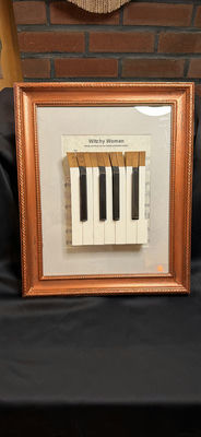 Wall Art Utilizing Vintage Piano Keys and Sheet Music "Witchy Woman" - Image 1 of 6
