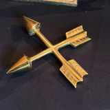 Crossed Arrow Metal Sculpture on Pedestal - thumbnail 2 of 6