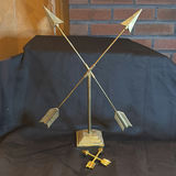 Crossed Arrow Metal Sculpture on Pedestal - thumbnail 1 of 6