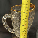 Vintage Glass Pitcher and Bowl Clear Gold Trimmed - thumbnail 7 of 7