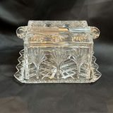 Vintage Crystal/Glass Covered Cheese Dish and Knife Set - thumbnail 1 of 5