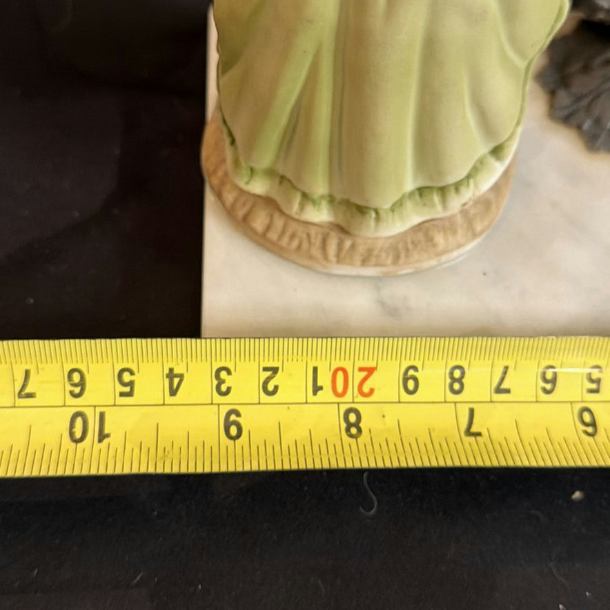 Vintage Porcelain Courting Couple Figurines on Italian Marble - image 7 of 9