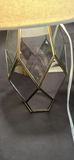 Geometric Glass and Metal Table Lamp with Shade - Tested Working - thumbnail 5 of 7