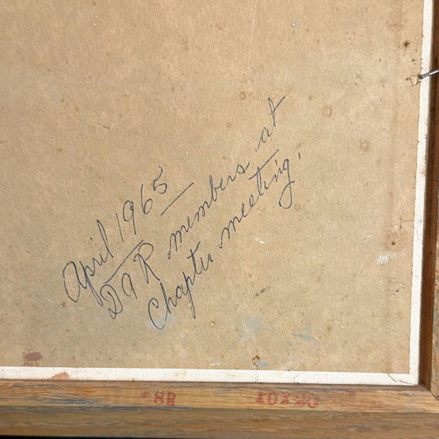 Framed Artwork "Daughters of the American Revolution Chapter Meeting" Dated 1965 - image 9 of 10