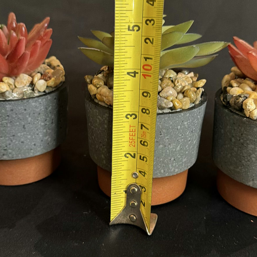 Three Faux Succulents in Mini Pots - image 2 of 2