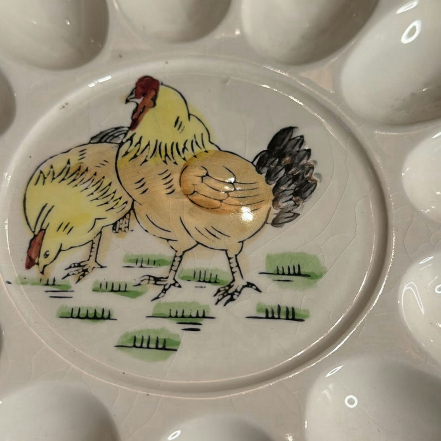 Farmer in the Dell Assorted Lot of Animal Ceramics Including A Rooster Egg Plate - image 7 of 8