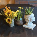Lot of Three Faux Plants and Planters  - thumbnail 1 of 7