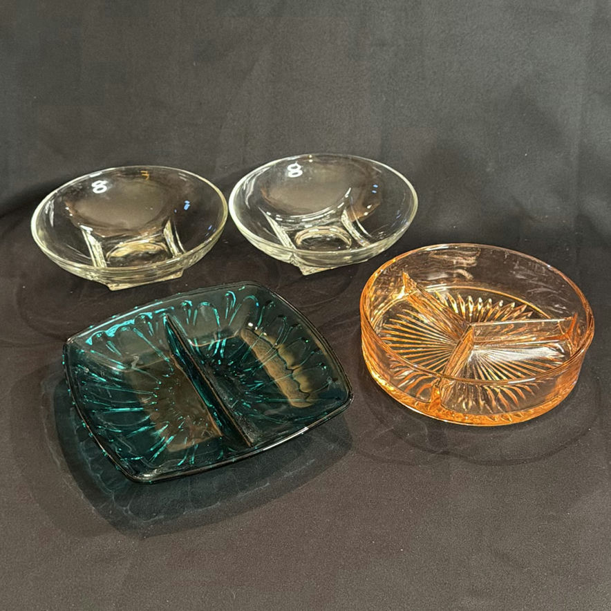 Vintage Collectible Glass Serving Dishes/Relish Trays Lot of 4 - image 1 of 7