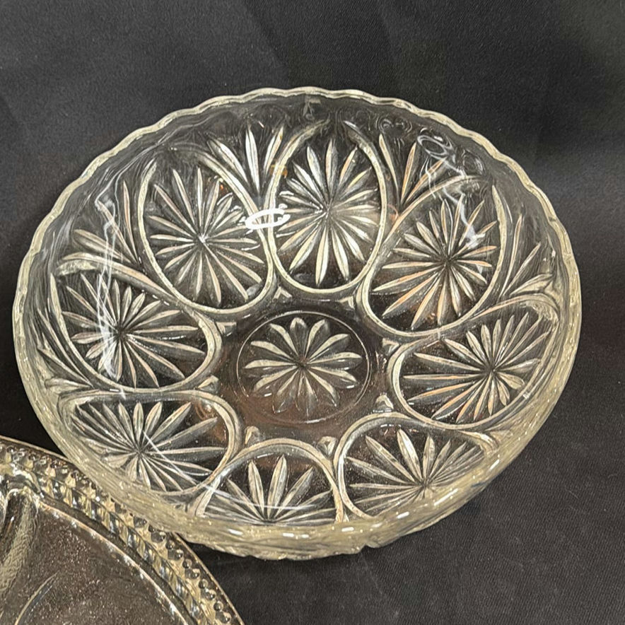 Vintage Clear Glass Serving Piece Lot - image 5 of 9