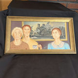 Framed Artwork "Daughters of the American Revolution Chapter Meeting" Dated 1965 - thumbnail 1 of 10