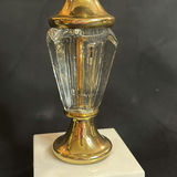 Vintage Candlestick Holders Made of Brass, Glass and Marble Possibly Hollywood Regency MCM - thumbnail 2 of 6