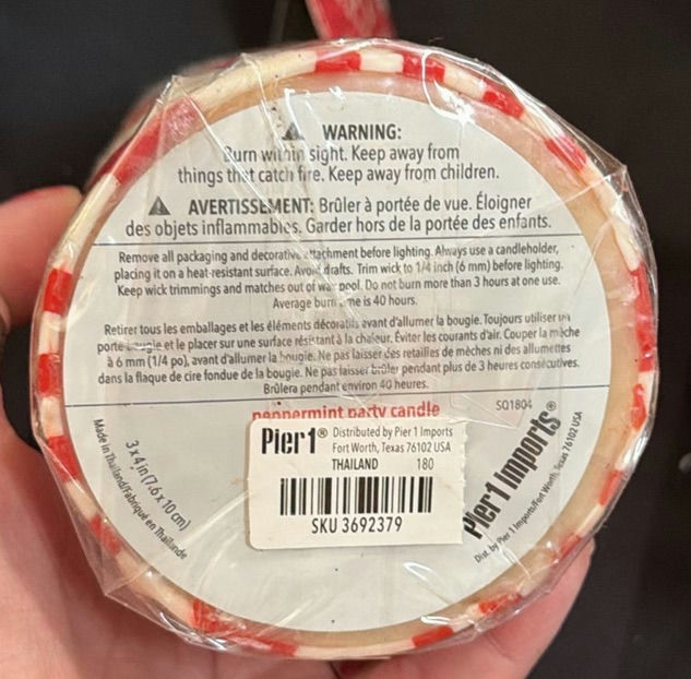 Pier One Peppermint Party Decorative Candles - image 3 of 4
