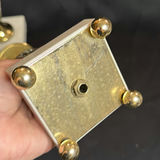Vintage Candlestick Holders Made of Brass, Glass and Marble Possibly Hollywood Regency MCM - thumbnail 5 of 6