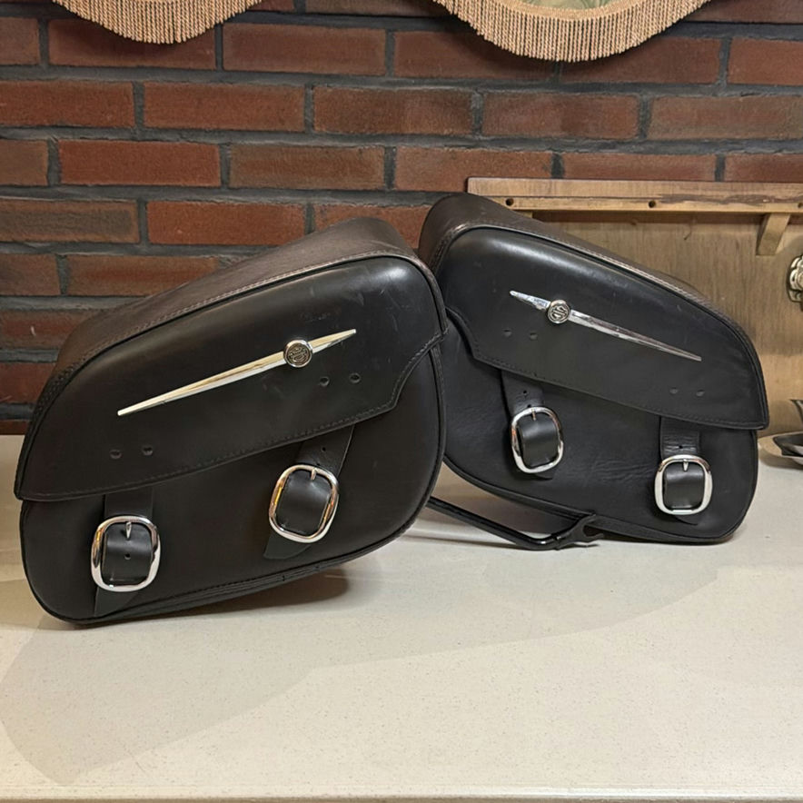 Pair of Harley Davidson Motorcycle Saddlebags w/ Hardware - image 1 of 10