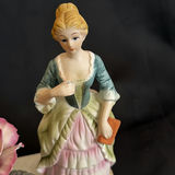 Vintage Porcelain Courting Couple Figurines on Italian Marble - thumbnail 4 of 9