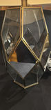 Geometric Glass and Metal Table Lamp with Shade - Tested Working - thumbnail 2 of 7