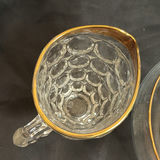 Vintage Glass Pitcher and Bowl Clear Gold Trimmed - thumbnail 5 of 7