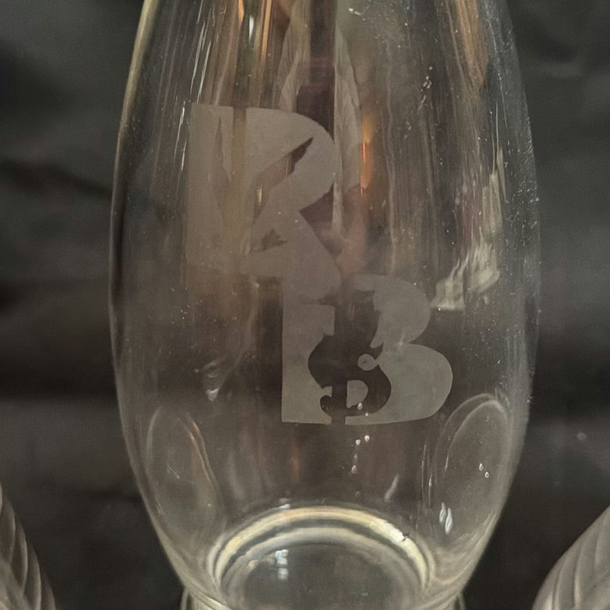 Vintage Lot Glass Decanters Some Etched - image 3 of 12