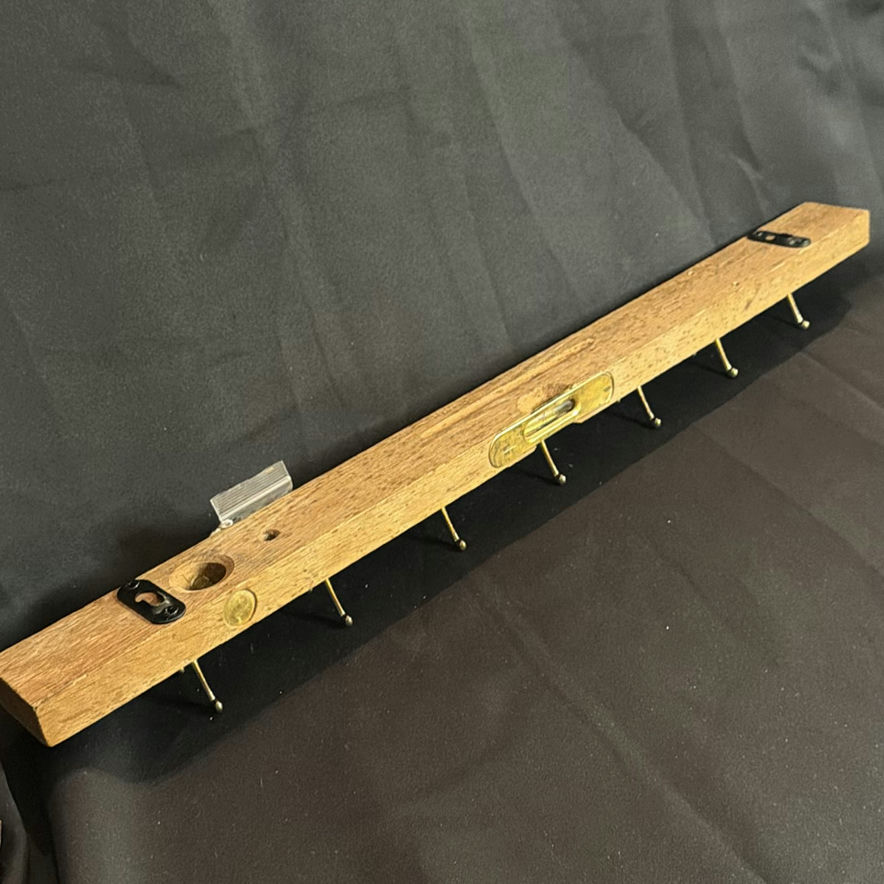 Wooden Wall-Mounted Racks (2) with Metal Hooks Appear to Be Repurposed Vintage Items - image 10 of 11
