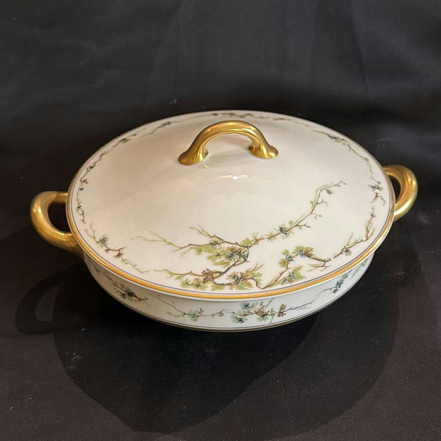 Antique Haviland Limoges Covered Dish Gold Trim Made in France - image 1 of 5