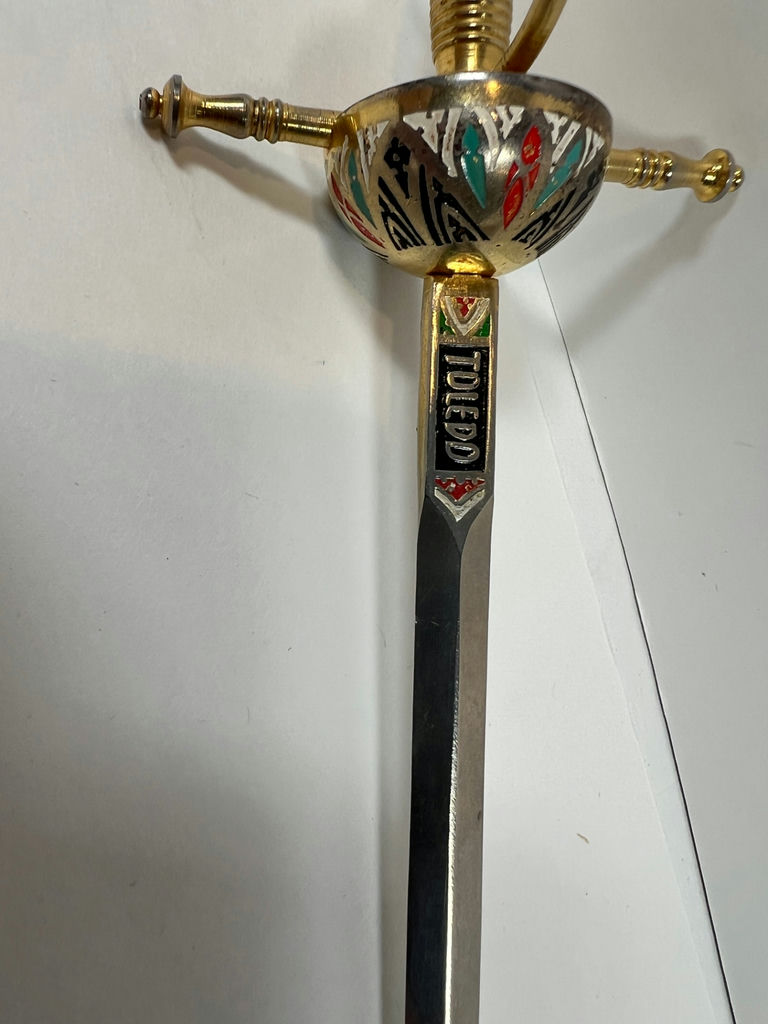 Decorative TOLEDO Spanish enamel-hilt sword paper opener - image 2 of 4