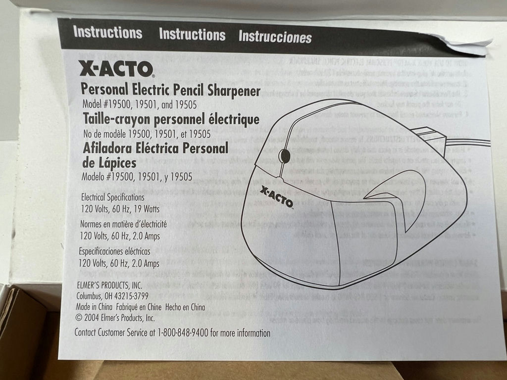 X-Acto Personal Electric Pencil Sharpener NEW IN BOX - image 4 of 4