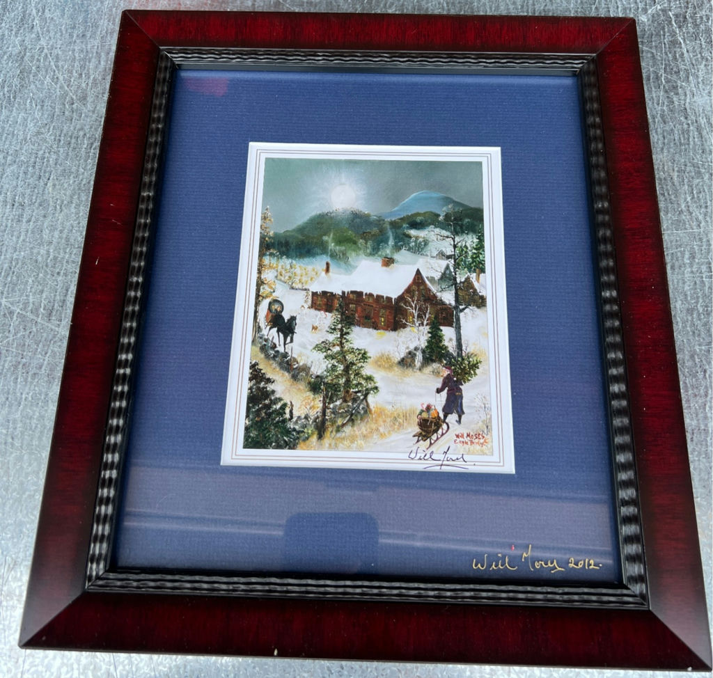 Framed Will Moses Winter Landscape - ARTIST SIGNED 17-1/2" X 11" - image 1 of 5