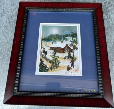 Framed Will Moses Winter Landscape - ARTIST SIGNED 17-1/2" X 11" - Image 1 of 5