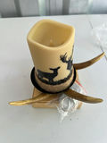 Rustic deer silhouette candle with antler wall mount - thumbnail 1 of 3