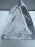 Heavy Clear Handblown glass triangular vase - thumbnail 3 of 4