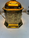 Gold-tone hexagonal table lamp with black shade - thumbnail 3 of 5