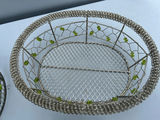 Set of three metal wire baskets with beaded trim - thumbnail 4 of 5