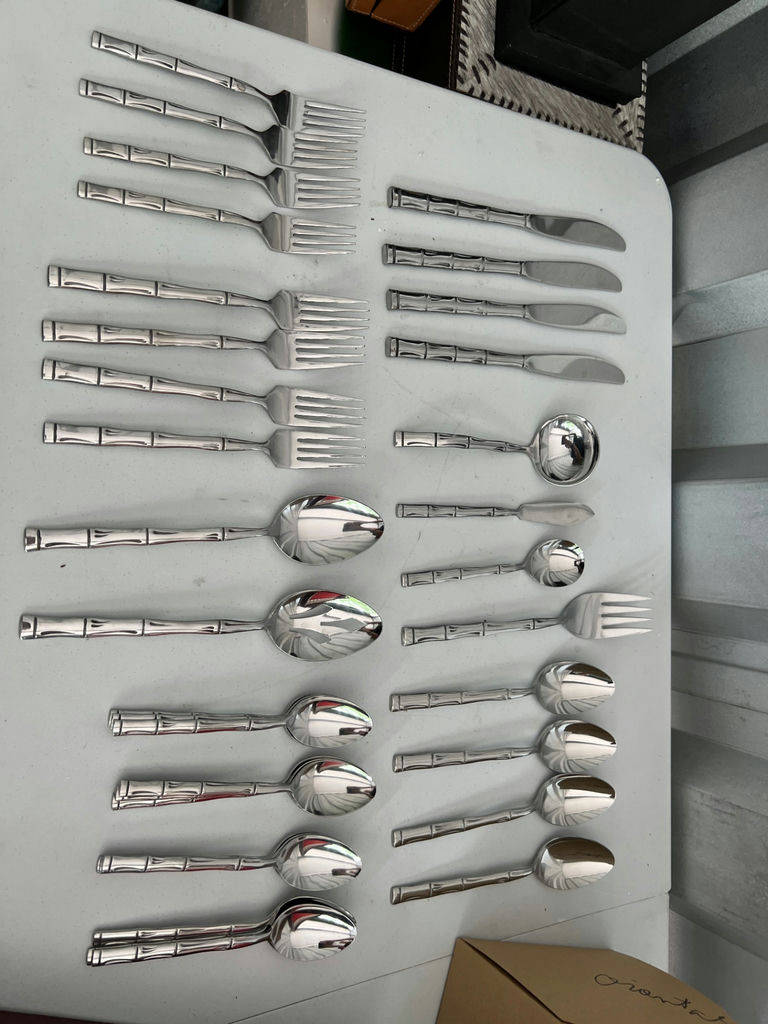 Silverware stainless set in wooden box - image 2 of 11