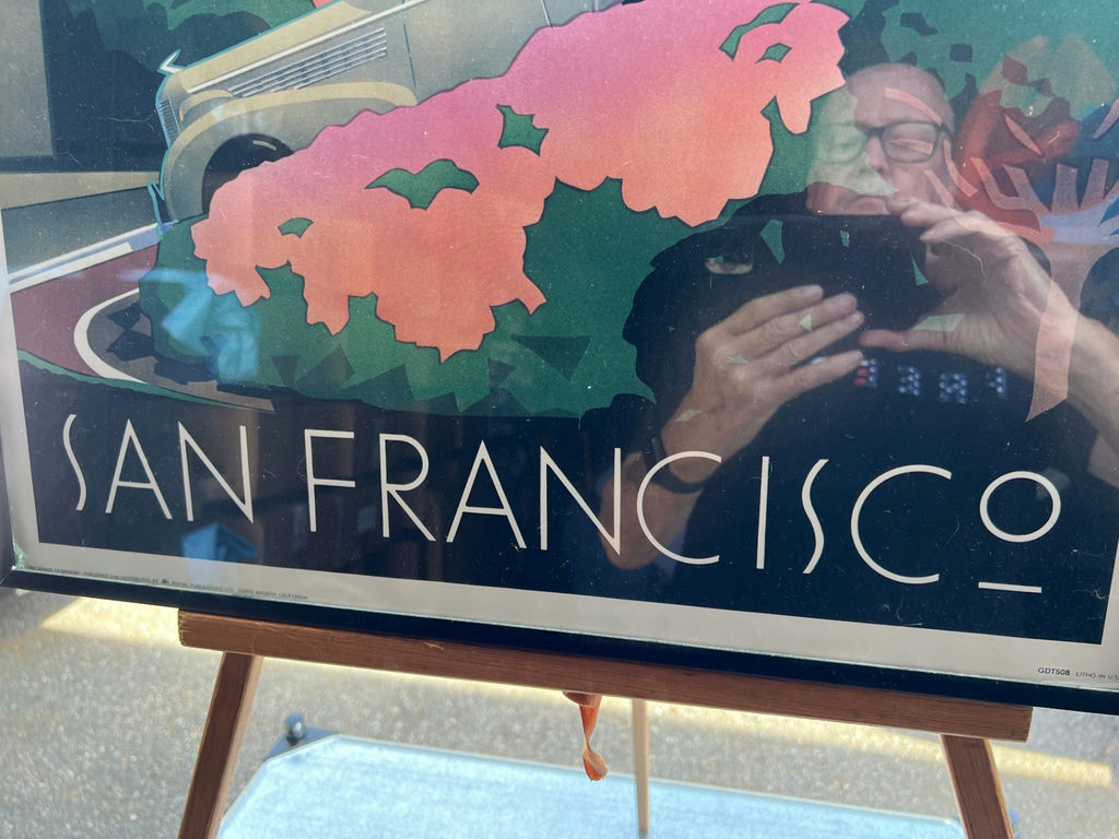 San Francisco Travel Poster with Cable Car and Bridge 21" X 21" - image 2 of 4