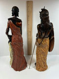 Pair of carved wooden African-style statues - thumbnail 5 of 5