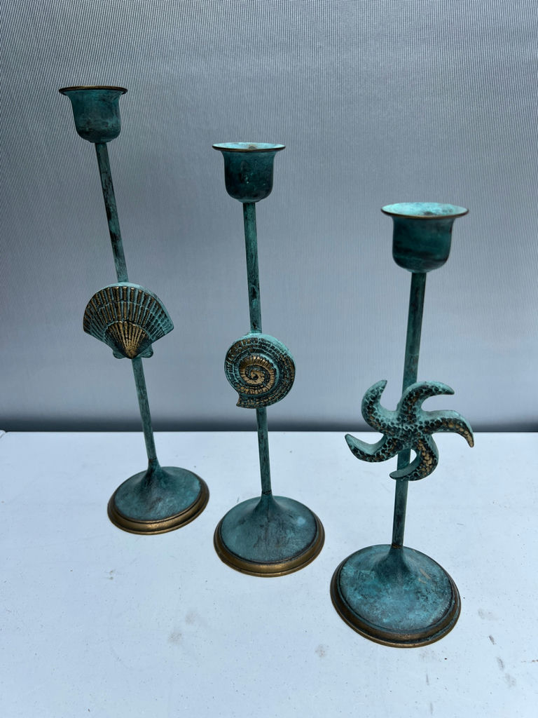 Nautical-themed metal candle holders (set of 3) - image 1 of 4