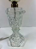 Glass hurricane lamp with crystal base and brass fittings - thumbnail 3 of 4