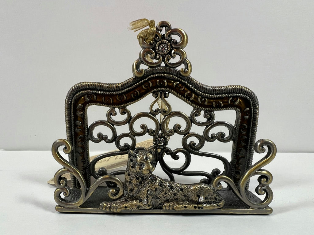Ornate metal animal-themed card holders (leopard and zebra) - image 4 of 4
