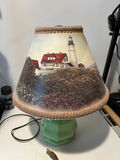 Green ceramic table lamp with lighthouse shade - thumbnail 1 of 4