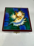 Decorative hinged jewelry box with marine motif - thumbnail 1 of 4